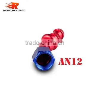 Aluminum Oil Cooler Push on Fitting 45 Degree Push on Hose End Blue and Red 10-045-12 thumbnail-1