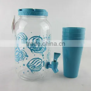 2015 Hot Selling Party Drink Set PET Camping Drink Set ,plastic Water Jar , Buffet Beverage Dispenser thumbnail-1