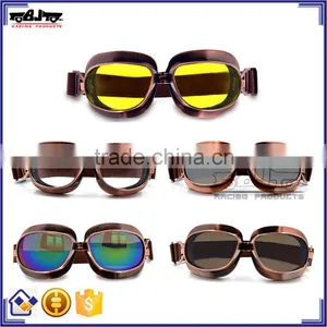 BJ-GT-013 Copper Frame Googles Clear Lens Motorcycle Glasses Wholesale Motocross Googles for Harley thumbnail-6
