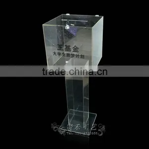 High Quality Transparent Acrylic Fund Box for Fund Raising thumbnail-2