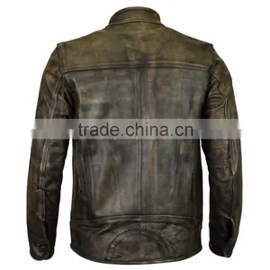 Golden Shaded Motorcycle Men Leather Custom Man Jackets thumbnail-2