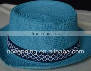 Blue Short Brim pp Hat/fashion Men Hat /straw Hat for Sale thumbnail-2