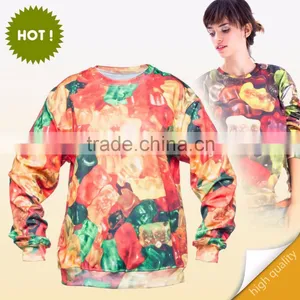 Latest Fashion Women Sublimation Printed Hoodies Cool Custom Sublimation Hooded Sweatshirt thumbnail-2