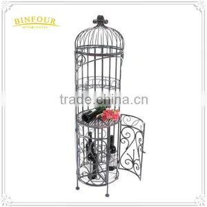 Antique Metal Wine Bottle Holder Wrought Iron Wine Holder Wine Display Rack thumbnail-1