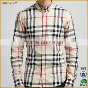 Wholesale Fashion Long Sleeve Designer Check Plaid Button Down Shirts for Men thumbnail-1
