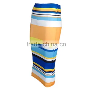 2016 New Design Fashion Indian Women Bust Skirts Stripes Printed Tight High Waist Cheap Muslim Dresses Long Skirts thumbnail-2