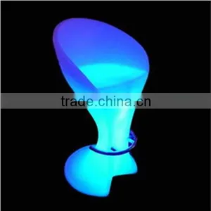 Led Lighting Rental Furniture Illuminated Acrylic Clear Light LED Bar Seating / Led Plastic Party Chair / White Wedding Chair thumbnail-1