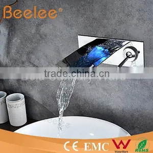 Wall Mounted Glass Bathroom Basin Faucet Tap With LED thumbnail-4