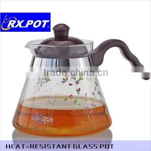 High Quality Heat Resistant Borosiilcate Pyrex Hand Made Mouth Blown Glass Pots Glass Tea Set 1100E thumbnail-1