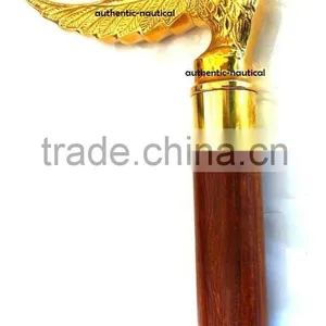 NAUTICAL BRASS BIRD HANDLE WALKING CANES-DECORATIVE WALKING CANES-DESIGNER WALKING CANES Wk1168 thumbnail-1