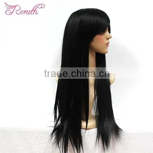 High Quality Fashion Girl Natural Straight Human Hair Wig With Bangs thumbnail-1