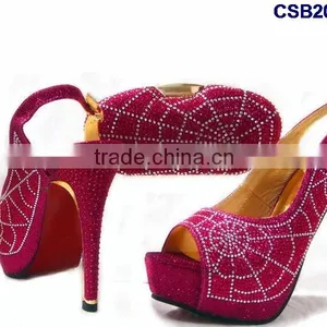 CSB2095 2016 the Latest Top Fashion Woman High Quality Italy Style High Heel Sandal Shoes With Matching Purse/cluth/bag thumbnail-1