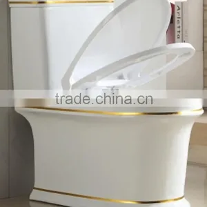 Dennis 2036a Colorful Floor Mounted New Model Gold Color Toilet thumbnail-3