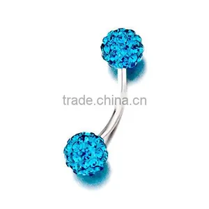 Wholesale Blue Full-jewelled Fake Unique Fancy Eyebrow Rings Body Piercing Jewelry thumbnail-1