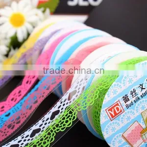 DIY Craft Crochet Cotton Knit Lace Sticker Ribbon Tape Roll Adhesive Beige thumbnail-3