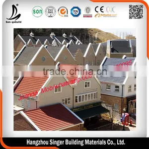 Zinc Stone Chip Factory Direct Sell Shingle Stone Coated Roof Tiles thumbnail-2