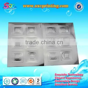 Custom Silver Aluminum Foil Embossed Sticker , Embossed Stickers thumbnail-1