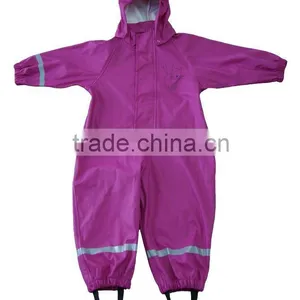 KID's PU Knitted Rain OVERALL, KID's PU Knitted Rain ROMPER, KID's PU Knitted Rain COVERALL thumbnail-1