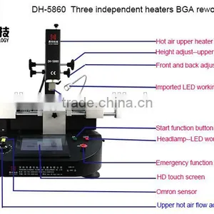 Dinghua DH-5860 BGA Rework Station Used for Replacing/reballing ICs of Mobiles/Laptops/Desktop Motherboards/LCds thumbnail-2