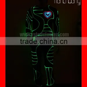 DMX512 Controlled Fiber Optic Tron Dance Costume,Fireman Mascot Costume thumbnail-4