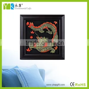 High Quality Decorative Modern Chinese Dragon Wooden Carving Embossed Wall Art thumbnail-6