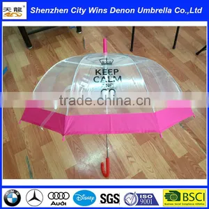 Standard Size Straight Transparent Poe Umbrella Dome Design Transparent Umbrella thumbnail-3
