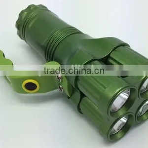 Handle Red Warning Light Design Rechargeable Flashlight thumbnail-1