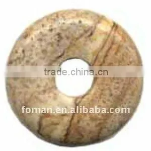 50mm Round Picture Jasper Gemstone Jewelry Pendant thumbnail-1