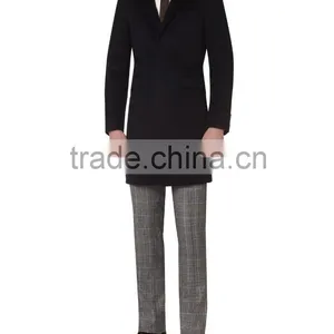 2014 New Style 100% Cashmere Classic Black Custom Winter Coats thumbnail-1