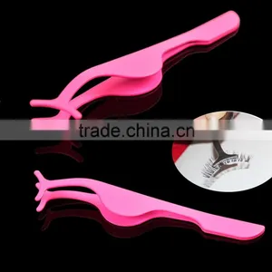 Hot Sale Practical Plastic False Eyelashes Extension Applicator Remover Clip Tweezer Nipper Tool Pink thumbnail-2