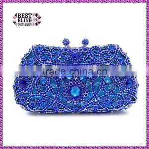 Royal Blue Crystal Box Evening Clutch Bags Rhinestone Crystal Clutch Bag Ladies Wedding Bags (8651A-B2) thumbnail-1