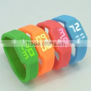 Silicone LED Watch USB Disk Function Temperature Detection Watch W1S thumbnail-1