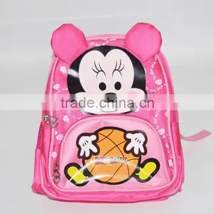 Polyester Pink Mickey Print Girls Small Size School Bag thumbnail-2