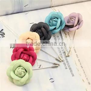 Hand Made Fabric Flower Pin Papel for Men Colorful LAP048 thumbnail-2