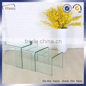 Bent Glass Coffee Table Set Chinese Manufacture thumbnail-3