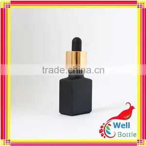 15ml 30ml Solid Matte Frosted Rectangle Black Glass Dropper Bottles Wholesale for e Liquid e Juice Vape Juice GR193R thumbnail-3