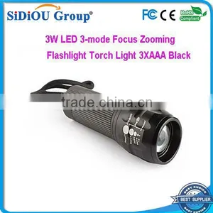 3 Mode Focus Zooming Flashlight Torch Light thumbnail-1