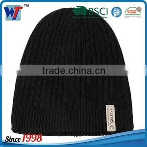 High Quality Promotional Custom Winter Warm Beanie Red Color Knitted Hat thumbnail-2