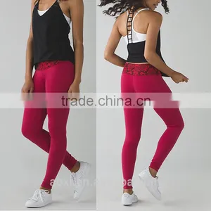 Oem Service Custom Design Sports Legging Girls Stripe Nylon Spandex Yoga Pants thumbnail-5