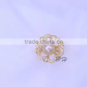 AAA Round Gold Pearl Ring, Pearl Ring Finger, Cheap Pearl Ring thumbnail-3