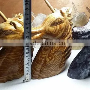 Wholesale Natural Rock Quartz Stone Carving Unicorn for Gifts thumbnail-3