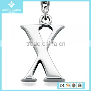 High Quality Silver Jewelry Letter X Charm Pendant in Sterling Silver thumbnail-2