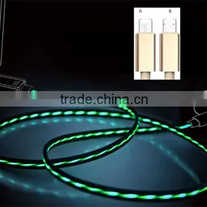 Visible Flow Led EL Light Micro Usb Sync Data Charge Cable for Android thumbnail-1
