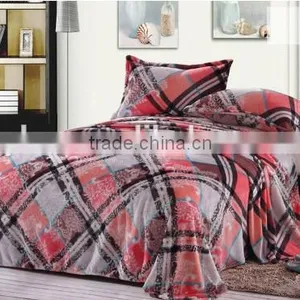 Plaid Print Ultra Soft Handfeeling Tartan Coral Fleece Bedding Set thumbnail-1