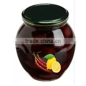 High Quality 100% Tunisian Table Olives,Purple Olives Broken With Cayenne Peppers and Lemon, Purple Olives 370 ml Glass Jar thumbnail-2