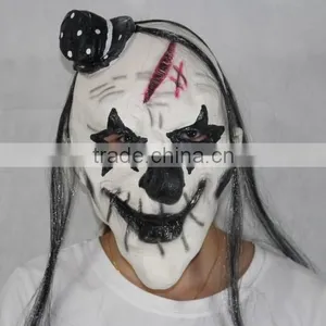 New Hallween Party Latex Mask Clown Mask Horror Black Nose With Hat thumbnail-4