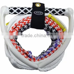 4 Section Pro Water Ski and Tow Rope, White thumbnail-1