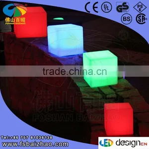 Led PE Plastic Illuminated Led Furniture Cube Chair Lighting Lamp thumbnail-1