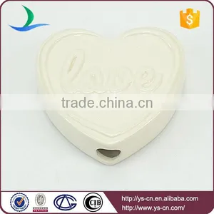 Heart Shape Ceramic Decoration With Love Relief thumbnail-3