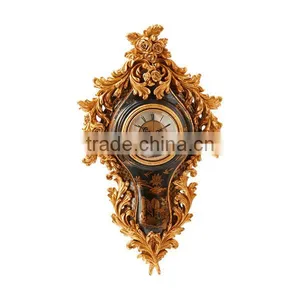 Retro Classic Wooden Hanging Wall Clock, Vintage Style Hand Painting Wall Clock For Home Decoration thumbnail-2